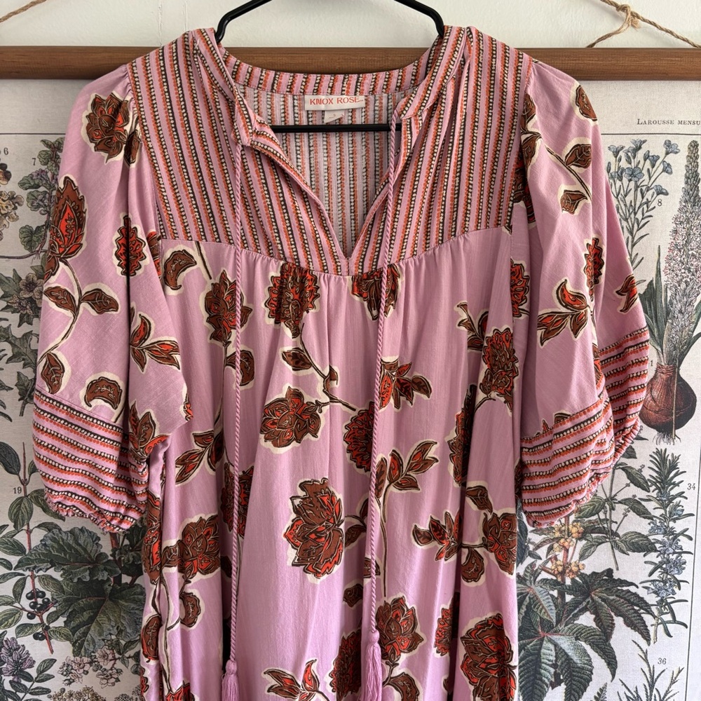 Knox Rose Pink and Orange Striped Dress Small - Picture 2 of 8